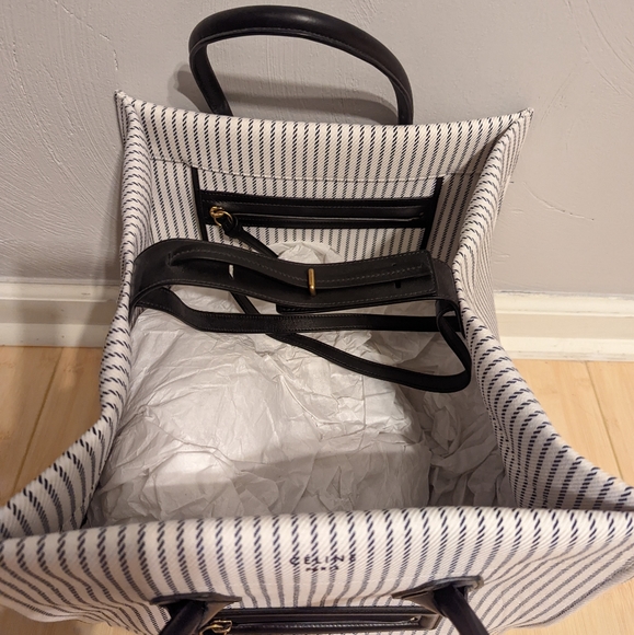 NWT Celine Phantom large black stripe on white - Picture 7 of 10